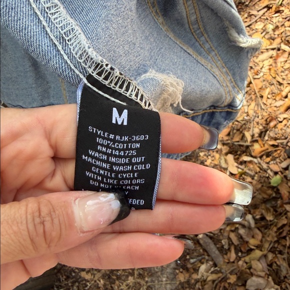 American Bazi Los Angeles Distressed couture Denim Tie-Waist Jacket - Size Med - Picture 11 of 11